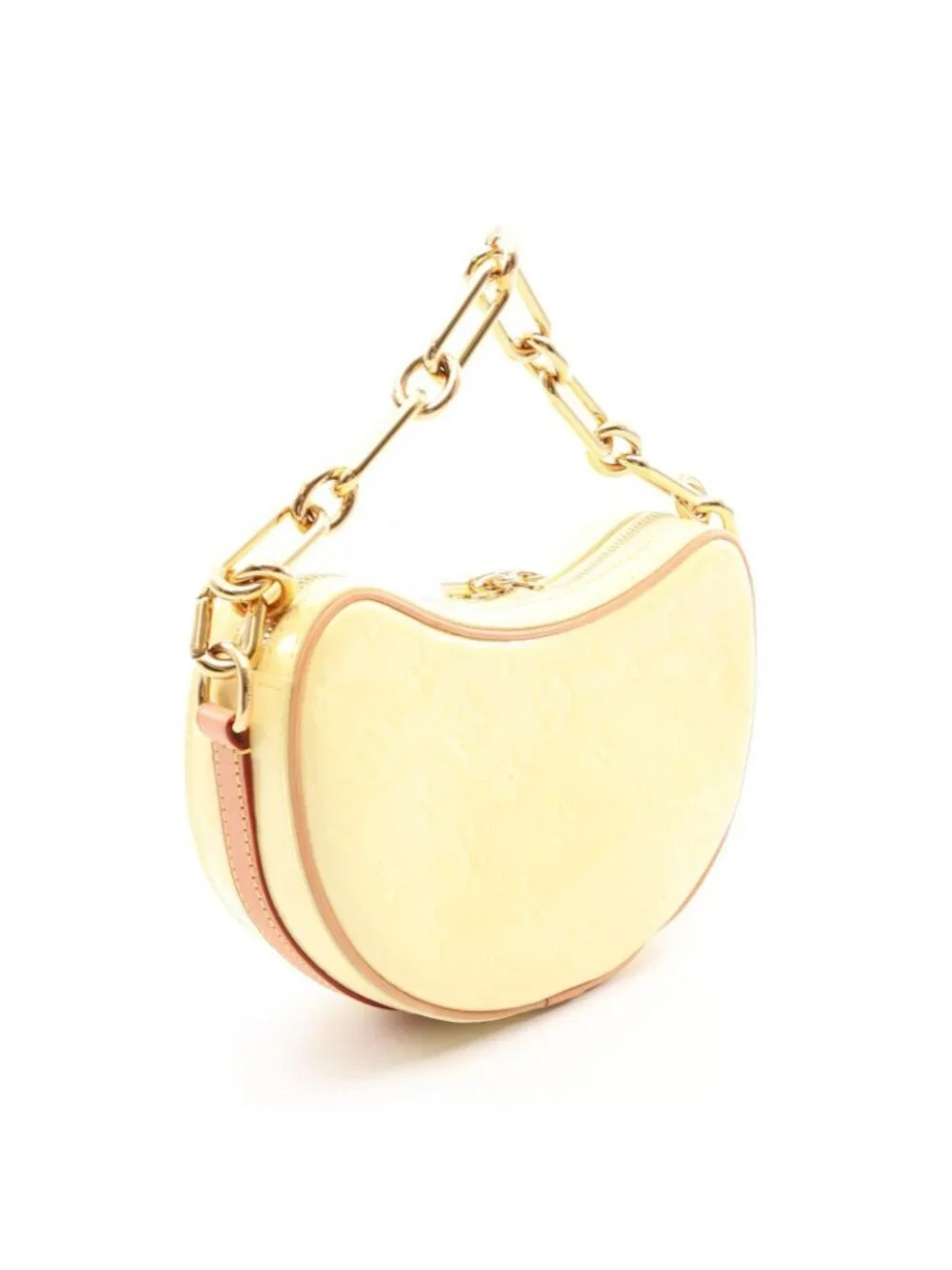 Louis Vuitton Handbag Croissant PM Monogram Vernis 2-Way Patent Yellow Leather